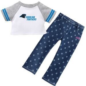 American Girl Doll NFL Carolina PANTHERS FAN TEE + STAR JEGGINGS Football Outfit